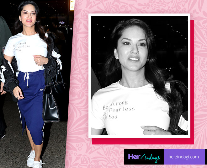 सनी लियोनी sunny leone airport look inside
