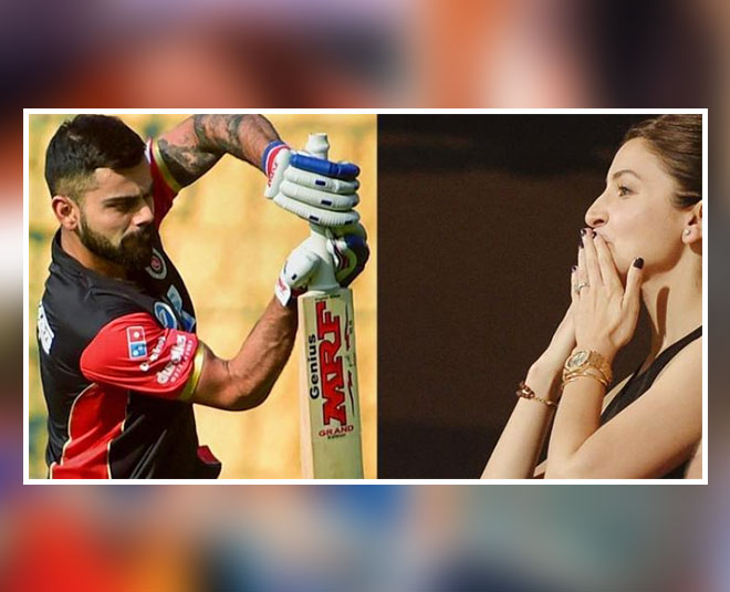 anushka flying kiss to virat