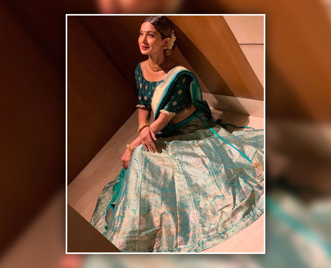 jennifer winget ethnic look for durga puja