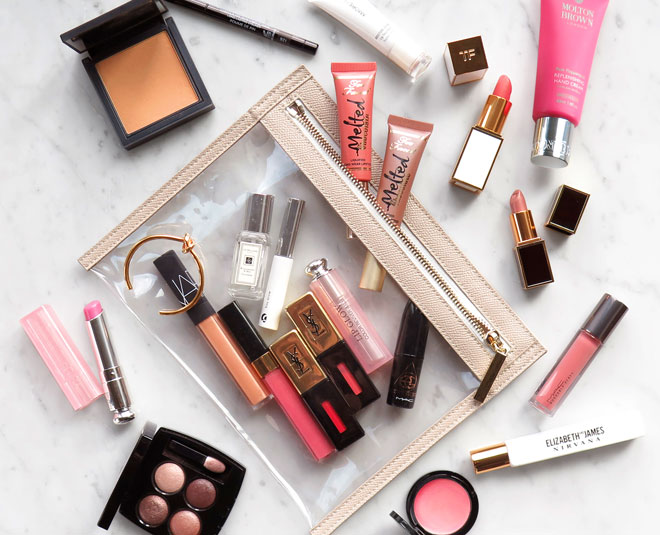 lip products beauty bag