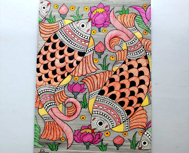 madhubani fish art