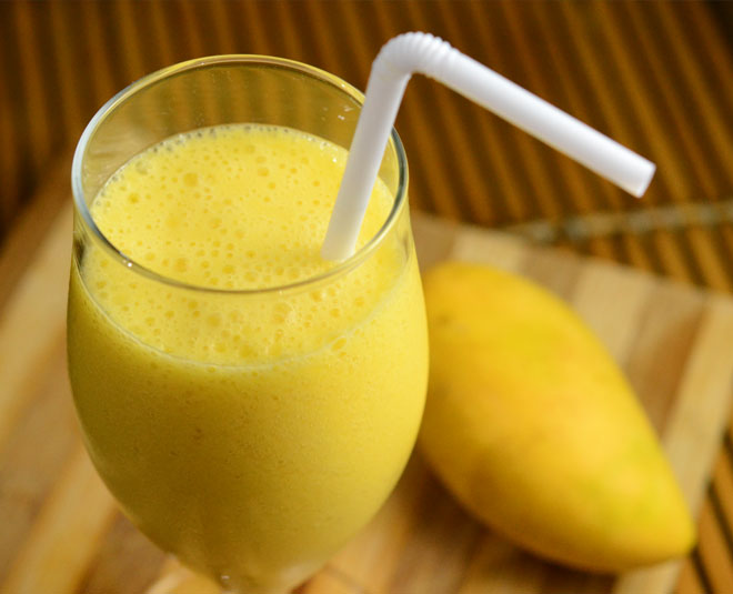 mango shake summer drink inside 