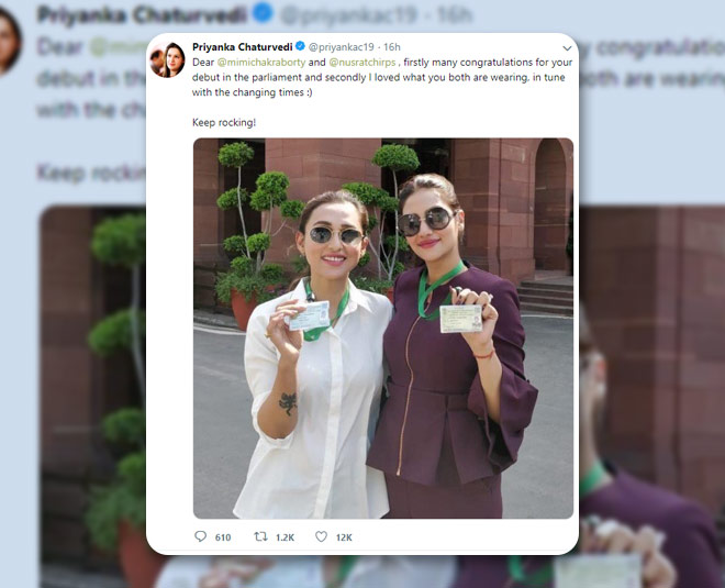 priyanka chaturvedi on mimi chakraborty nusrut jahan