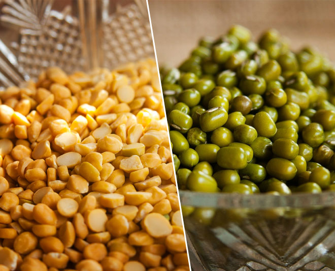 saboot hare moong aur chana ki daal inside 