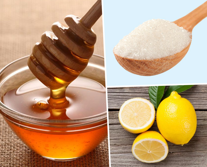 use home made diy black head removal strip honey lemon sugar inside 