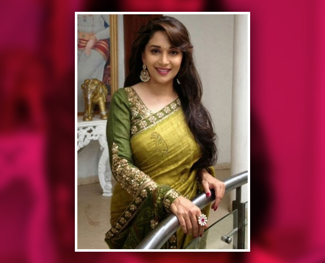 madhuri dixit in green saree