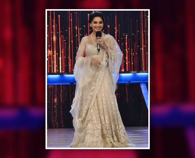 madhuri dixit silk lehenga