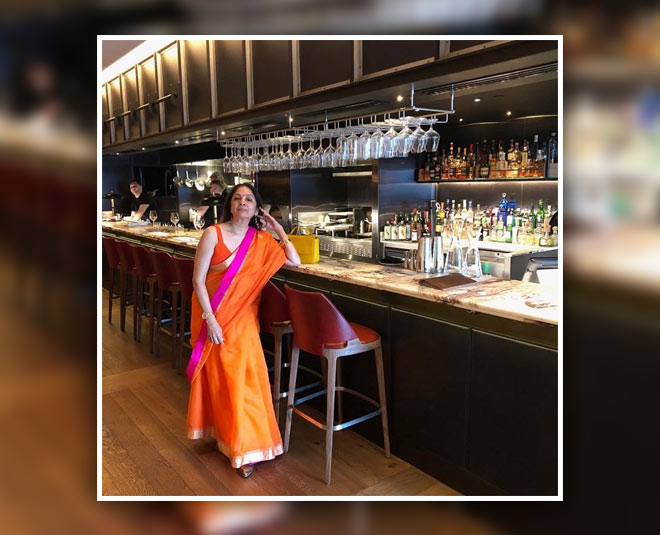 neena gupta in orange and pink ethnic look