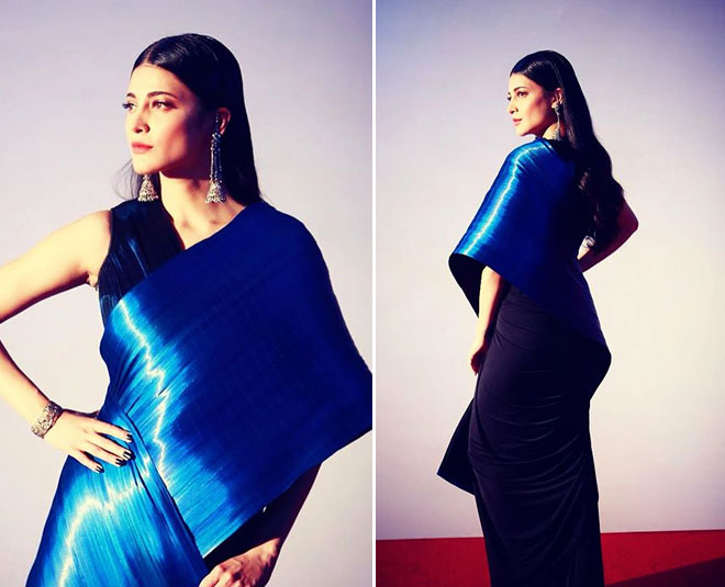 shruti haasan is a stunner in saree inside one