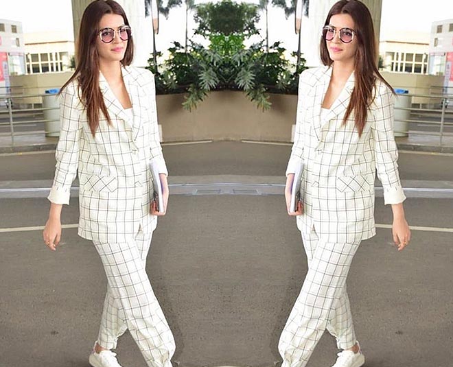 wear checkered pantsuit like celebrities inside two