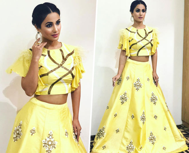 Hina Khan yellow lehenga wedding