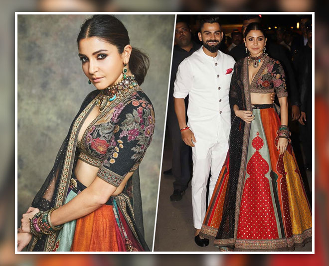 anushka sharma in lehenga diwali party