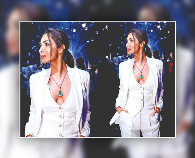 मलाइका का फुल व्हाइट लुक- cute winter outfits for going out