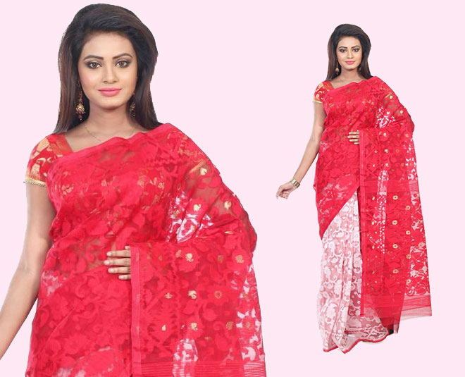 durga puja bengal know about red and white dhakai jamdani saree fashion inside 