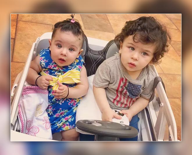 रॉयल ब्लू का जलवा- inaaya and taimur pic in car