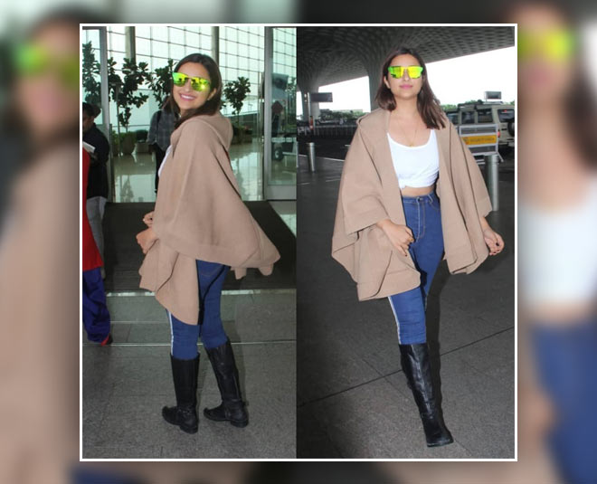 परिणिती का कैजुअल श्रग- parineeti chopra fashion look
