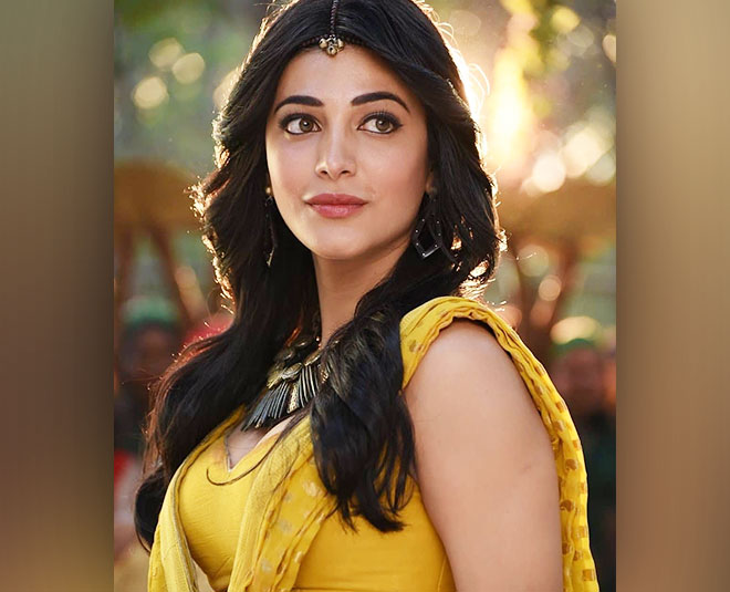 shruti hassan  yellow dress