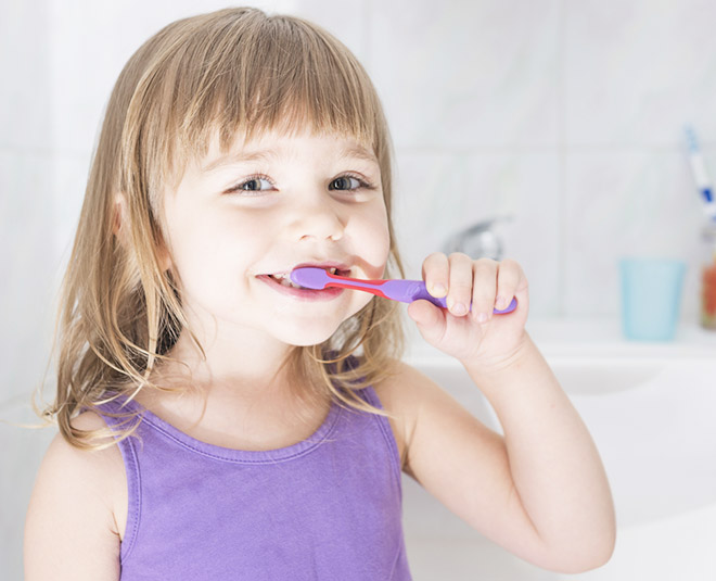 teach children the right way to take care of their teeth inside three