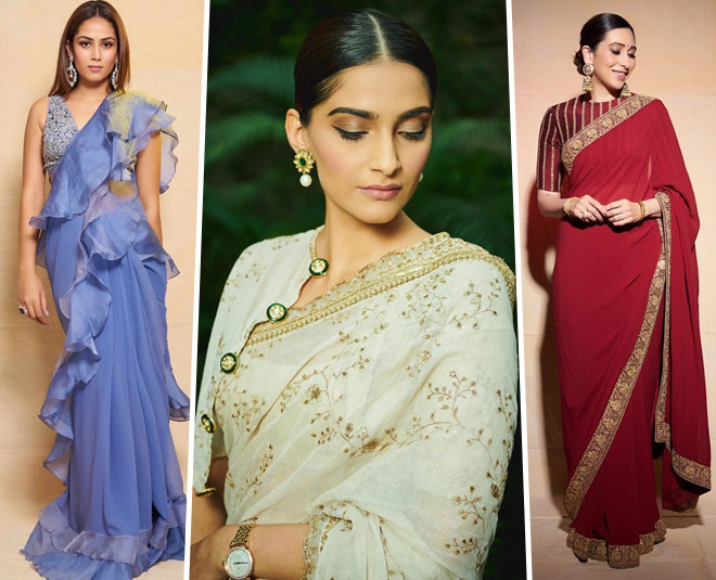 These Sarees, Blouses Worn By Mira Rajput, Sonam Kapoor, Priyanka Chopra  Are Inspo For The Wedding Season! | HerZindagi