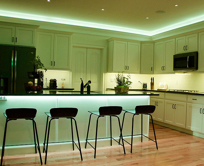 soft ambient kitchen lighting
