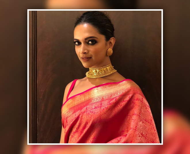 deepika padukone pairs rs 1.5 lakh red saree with high-neck blouse, choker  necklace at radhika merchant anant ambani engagement | Zoom TV