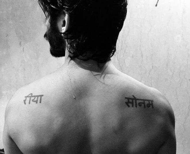 harshvardhan flaunts his back tattoo of sisters rhea kapoor and sonam kapoor inside 