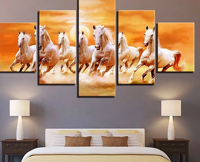 horse painting in bedroom
