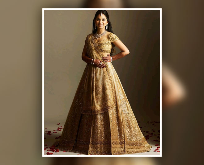isha ambani brown colour lehenga inside 