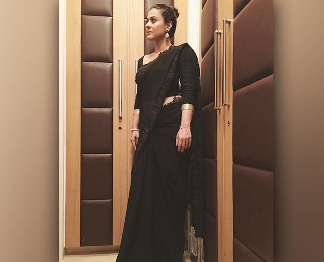 kajol beautiful looks in black saree inside 