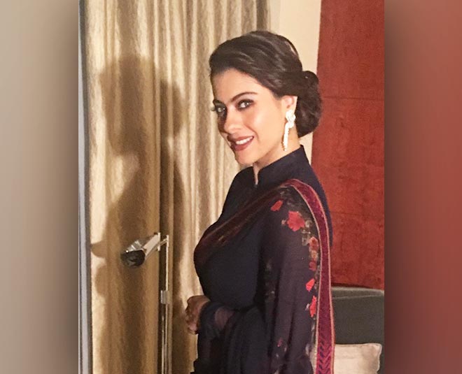 kajol beautiful looks in black saree inside 