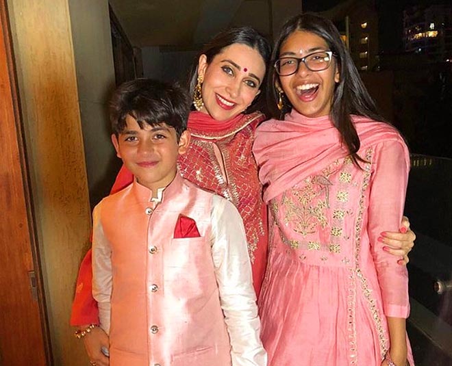 karisma kapoor with children inside 