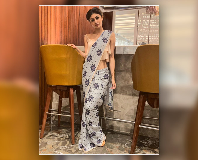 karva chauth  mouni roy saree look