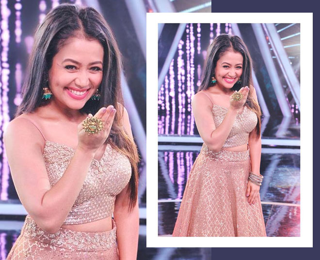 Neha Kakkar in Anita Dongre lehenga at her mehendi event! | Fashionworldhub