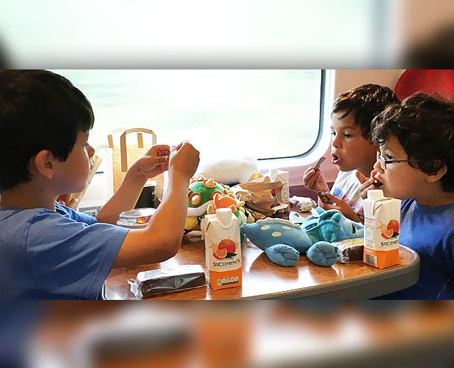 travelling tips for children train inside 