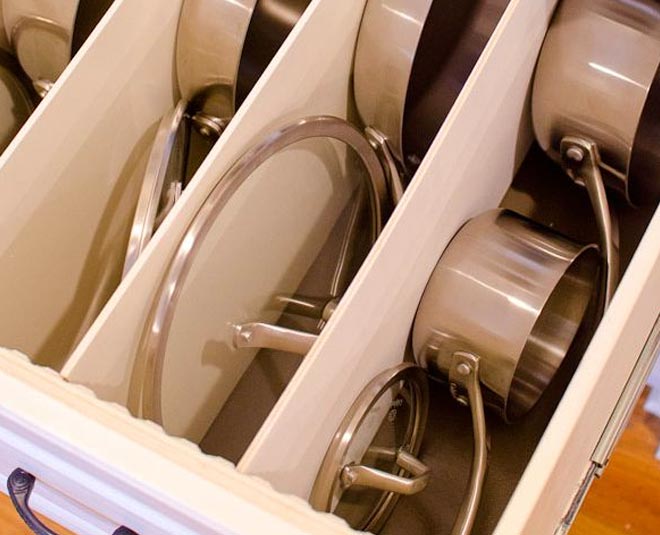 ways to organize your pots and pans inside 