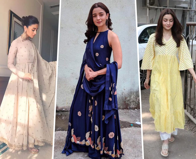 Alia Bhatt Yellow Kurti | Gown party wear, Dress, Gowns