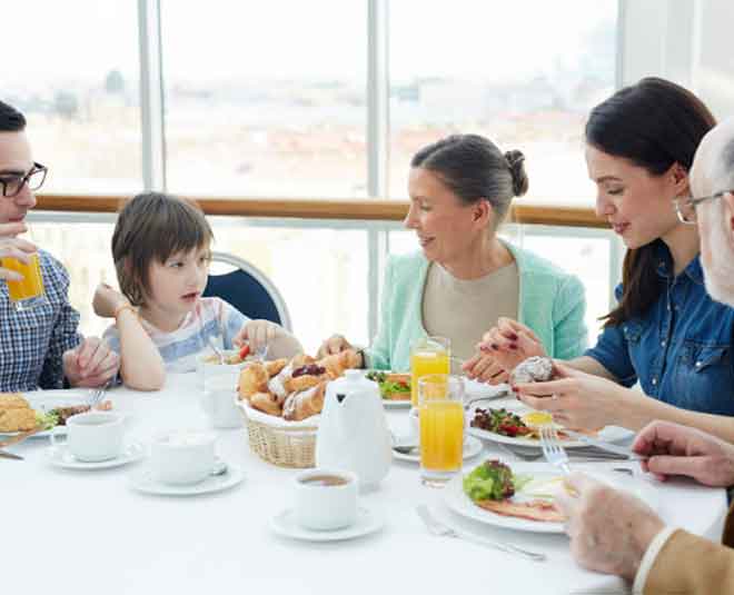 family dinner time fun at home INSIDE