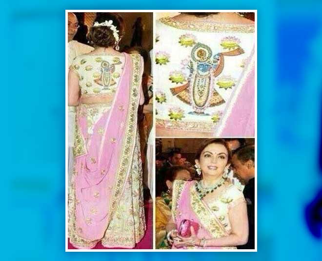 nita ambani pink saree