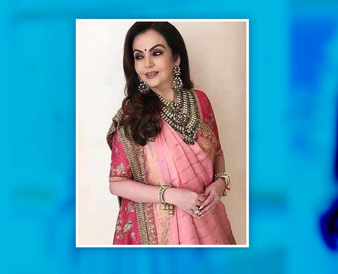 nita ambani pink saree