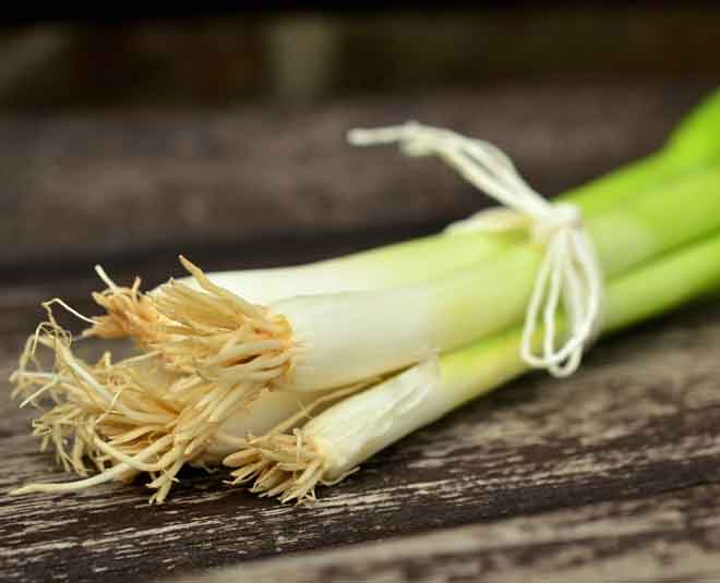 organic vegetable spring onion Inside