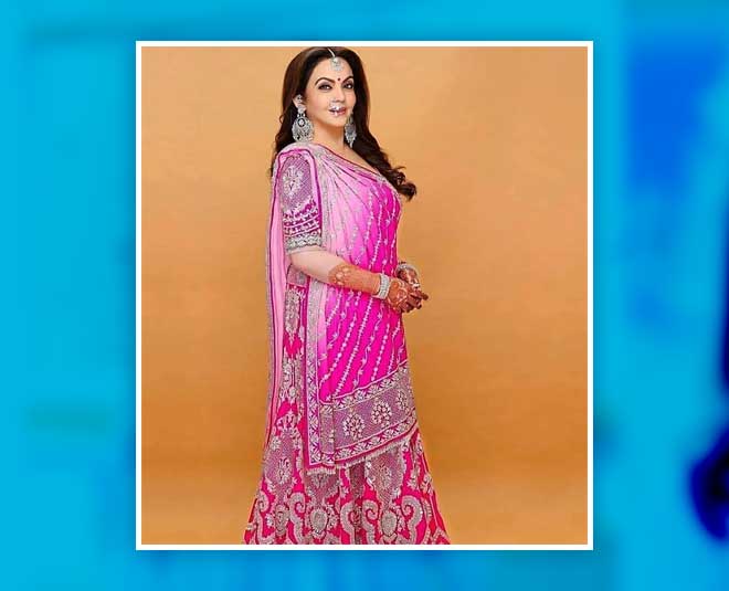 nita ambani pink saree