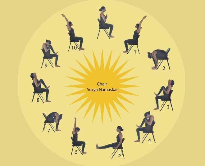 surya namaskar sitting on chair