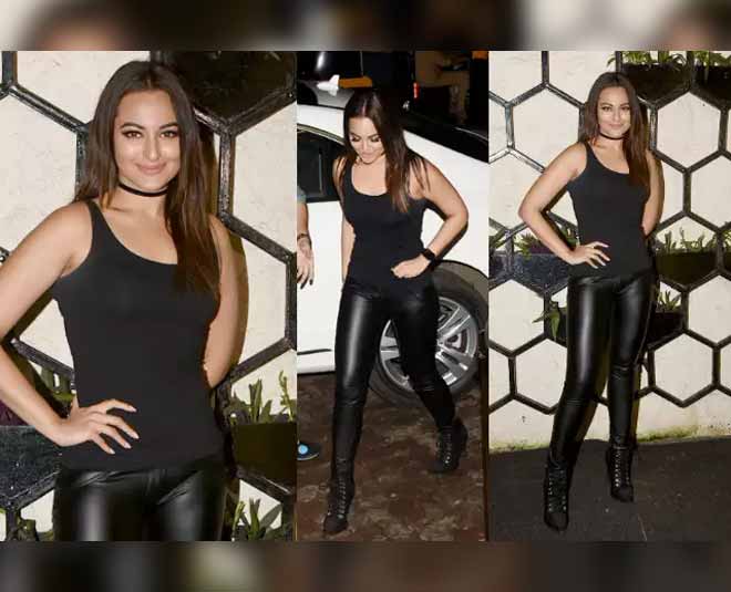 bollywood actress styling leather pants inside