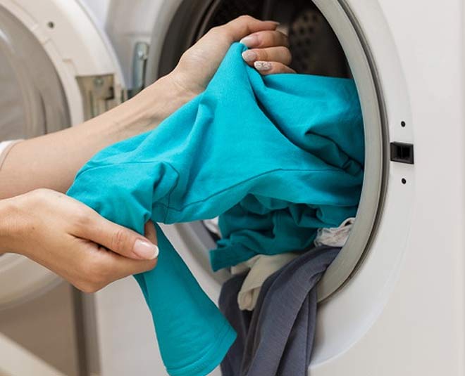 coloured clothes during wash inside 
