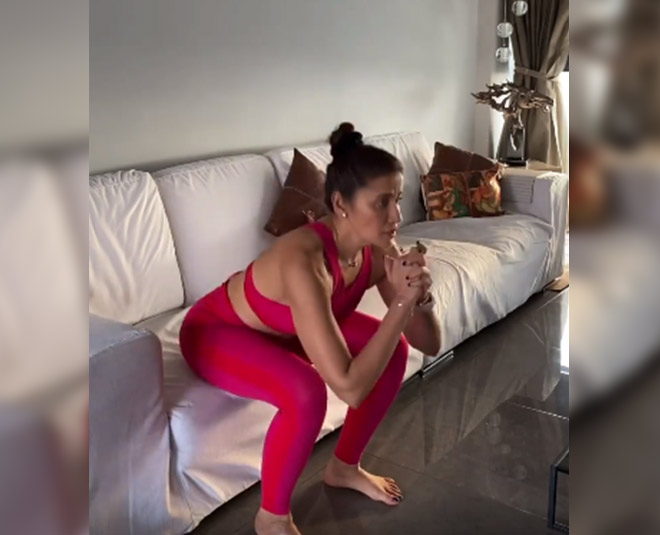 exercise with couch squat inside