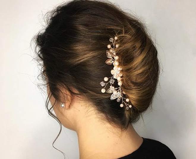 french bun bridal hairstyle