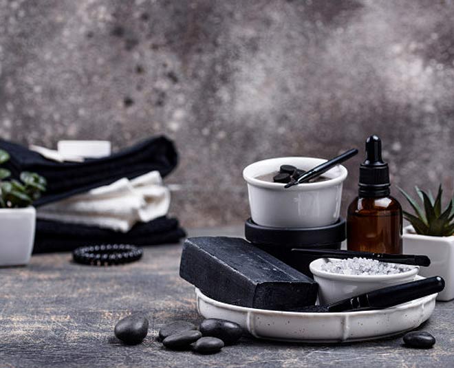 homemade charcoal soap inside 