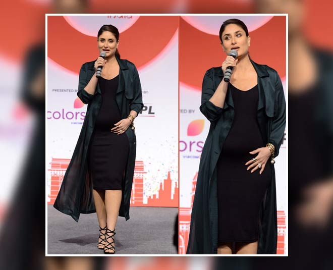 करीना का स्टाइलिश लुक- kareena black dress with maternity fashion