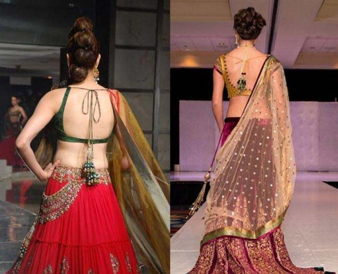 try stylish dori  designs blouse inside 