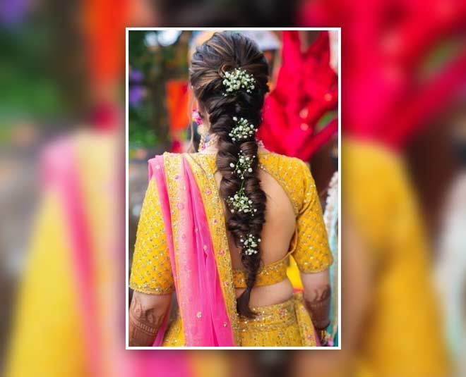 चोटी विथ फ्लावर्स back choti with flowers